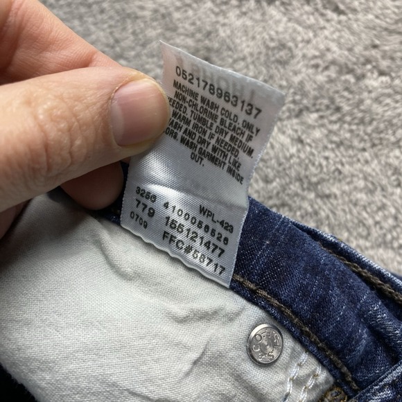 Levis Straight Jeans Womens 4 Short Blue Dark Wash Low Rise - Picture 11 of 15